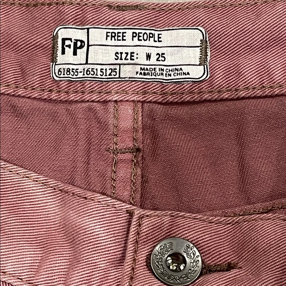 Free People Denim Jean Ash Pink Shorts Size W 25 - Picture 5 of 5